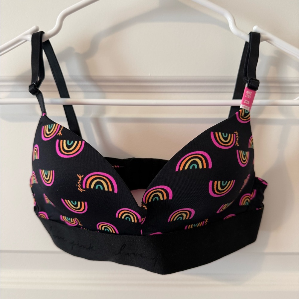 Victoria’s Secret PINK Convertible Bralette with Rainbow Pattern